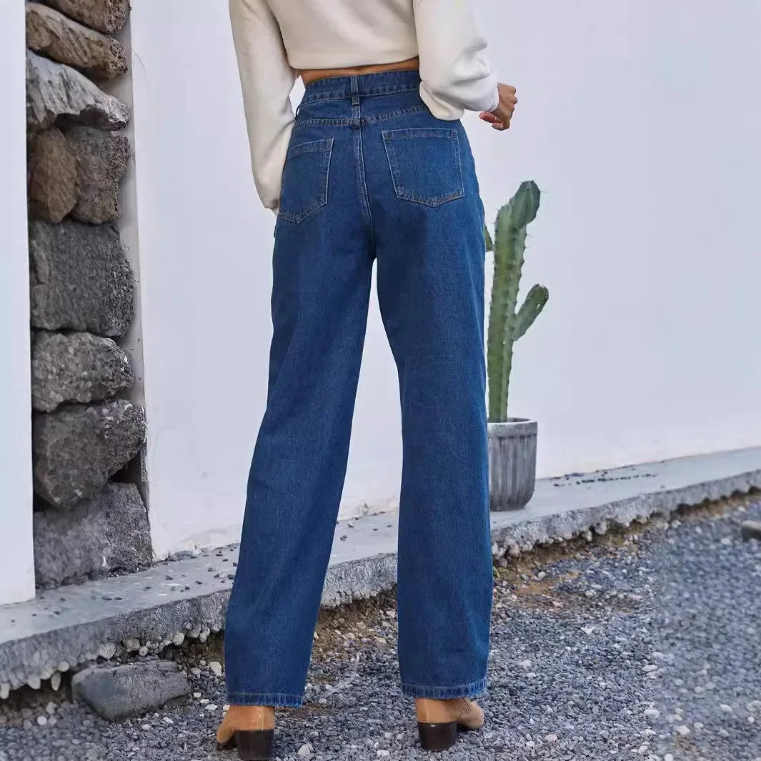 Daria | Dark mom jeans with high waist