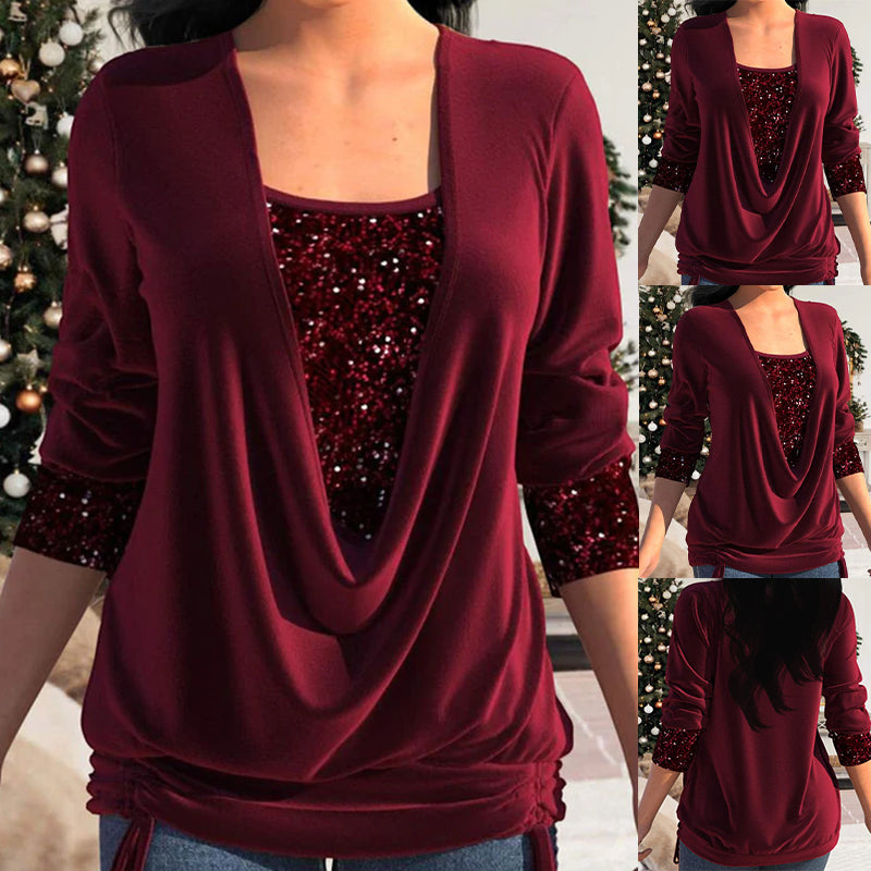Diana | SparkleFlow Pailletten Blouse Plus Size