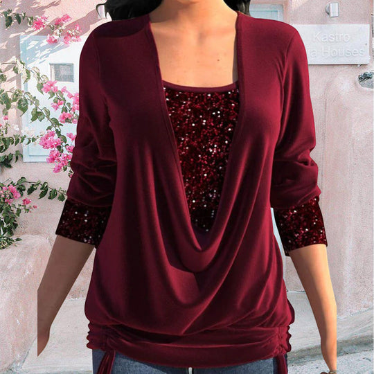 Diana | SparkleFlow Pailletten Blouse Plus Size