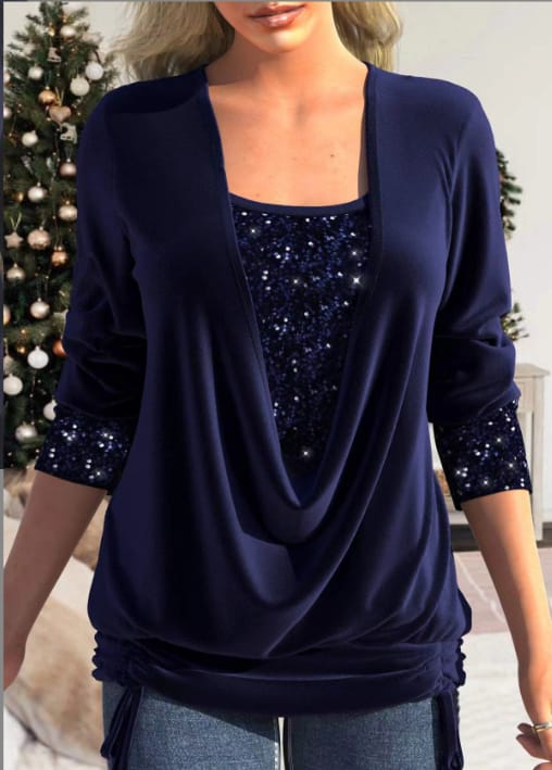 Diana | SparkleFlow Pailletten Blouse Plus Size