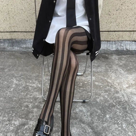 Diana | Stijlvolle panty met verticale strepen