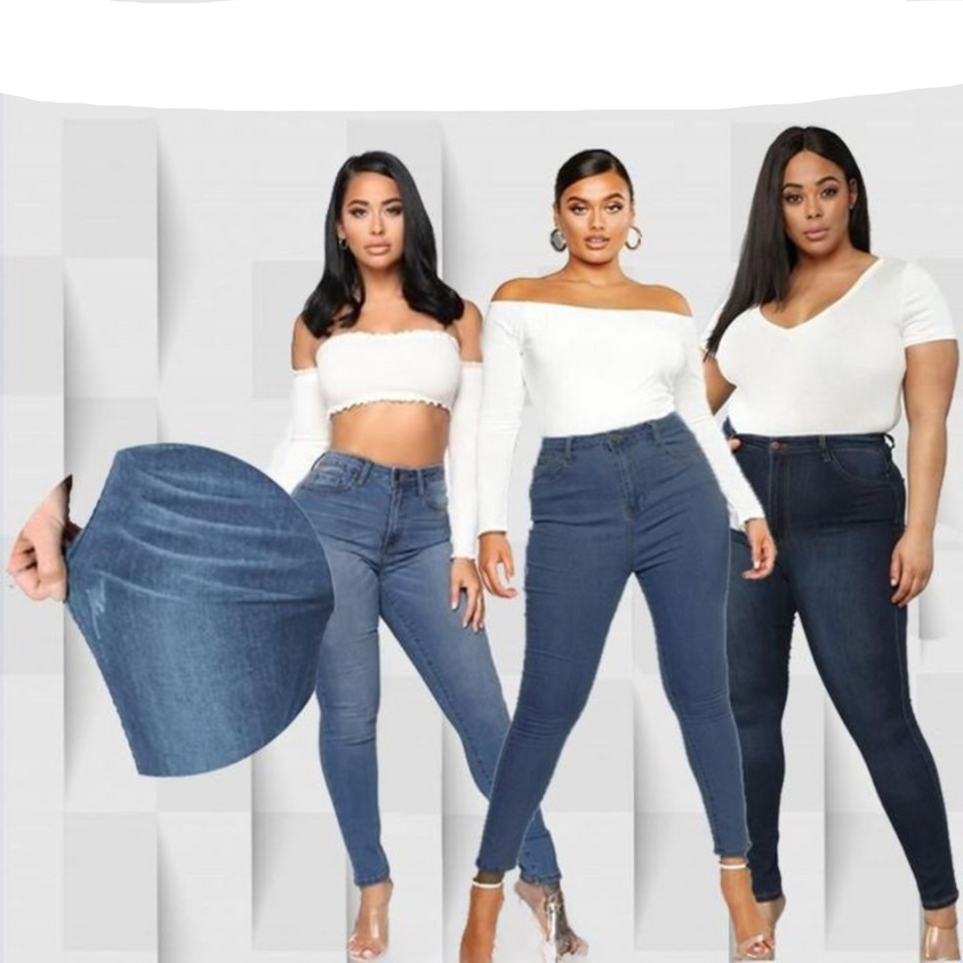 Jeggings gedemonstreerd met een hoge spagaat voor flexibiliteit.
