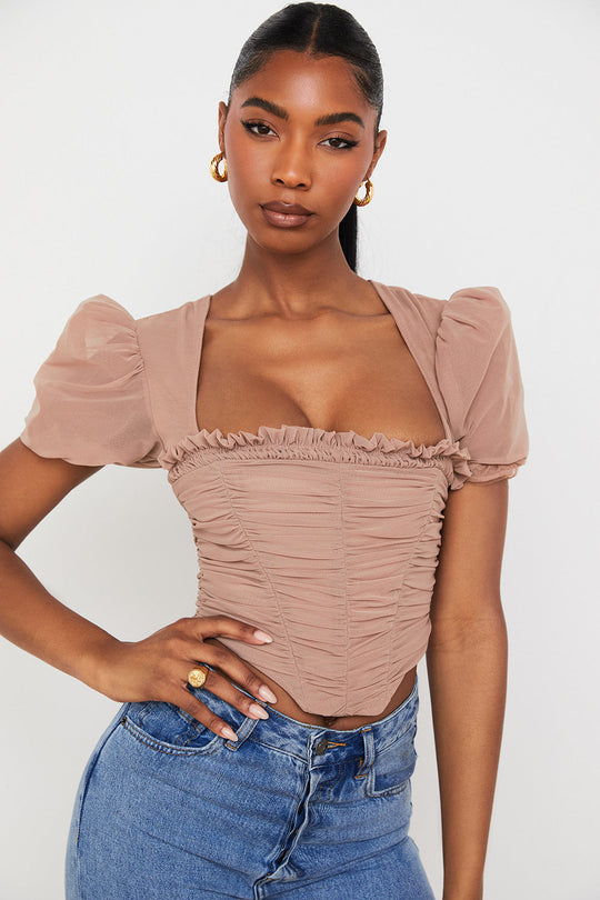 Sofie | Elegante corsetto con top a maniche a sbuffo