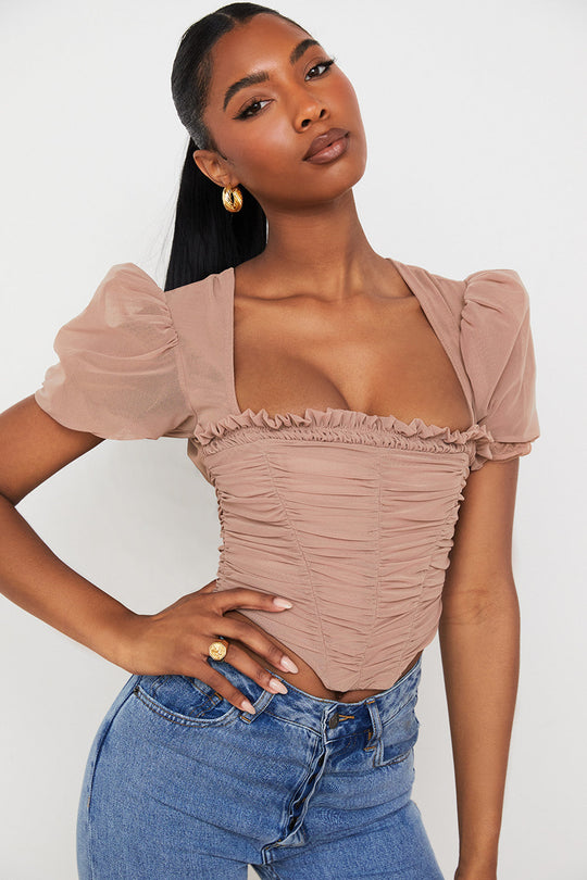 Sofie | Elegante corsetto con top a maniche a sbuffo