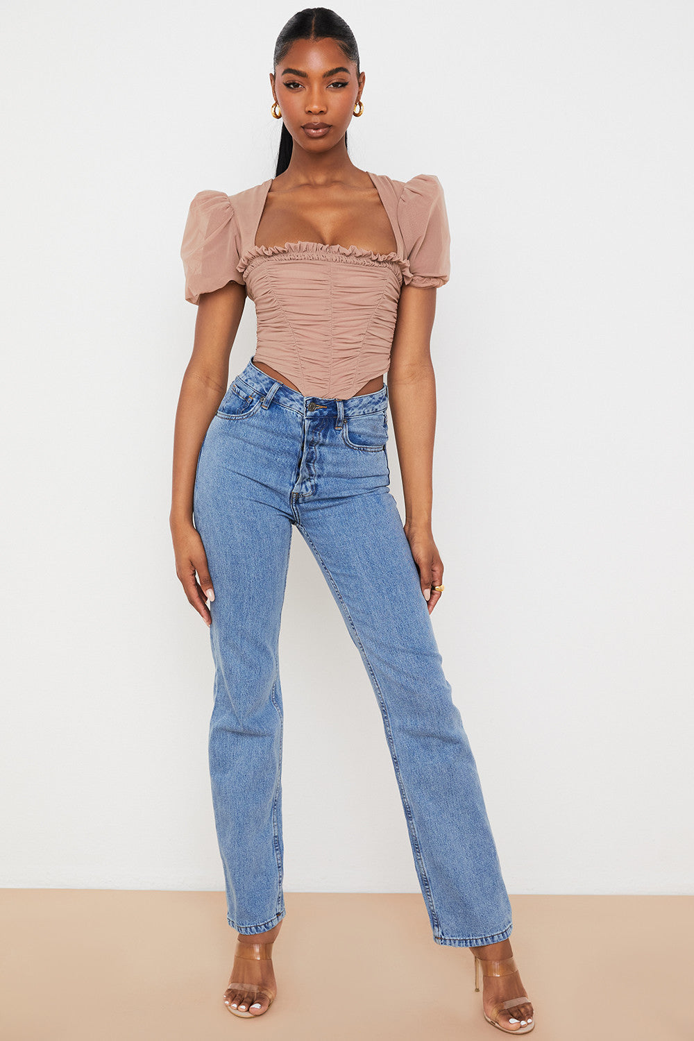 Sofie | Elegante corsetto con top a maniche a sbuffo