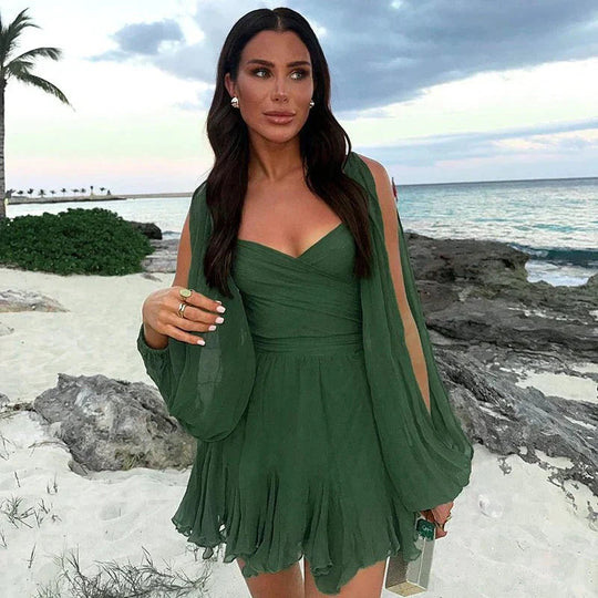 Emily | Elegant mini dress with lantern sleeves