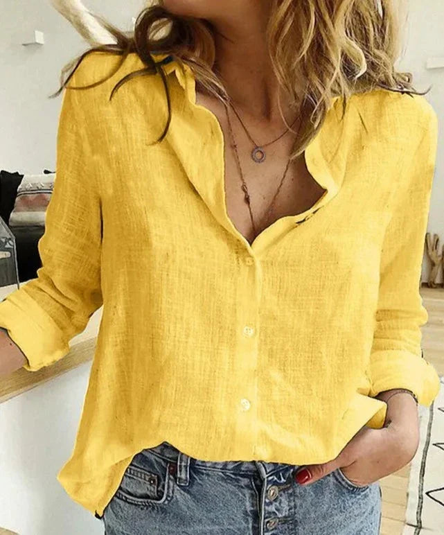 Evelyn | Comfortable flattering cotton shirt with long sleeves