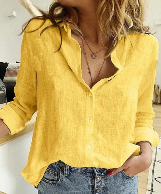 Evelyn | Comfortable flattering cotton shirt with long sleeves