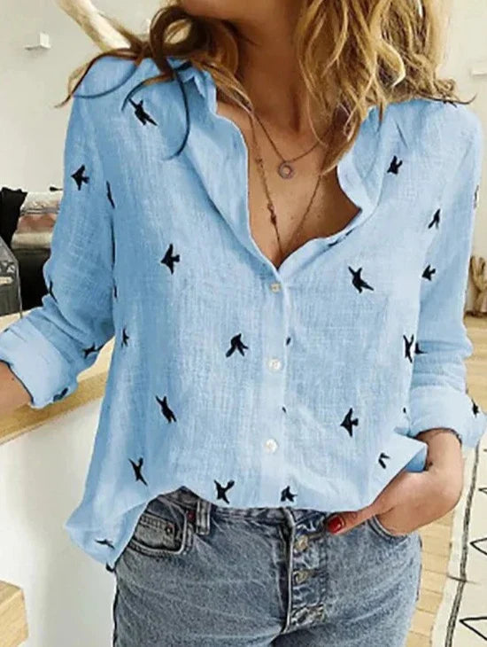 Evelyn | Comfortable flattering cotton shirt with long sleeves