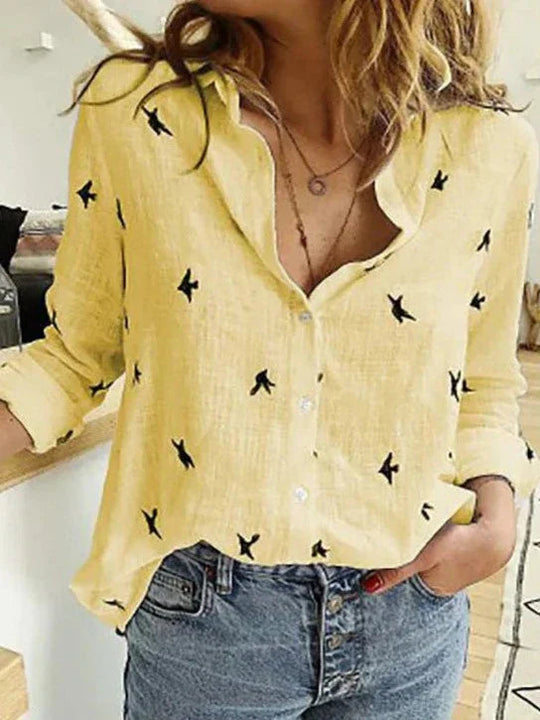Evelyn | Comfortable flattering cotton shirt with long sleeves