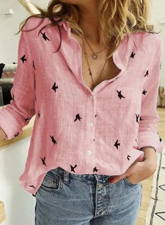 Evelyn | Comfortable flattering cotton shirt with long sleeves