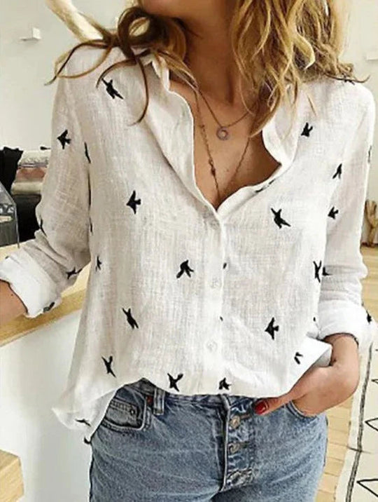 Evelyn | Comfortable flattering cotton shirt with long sleeves