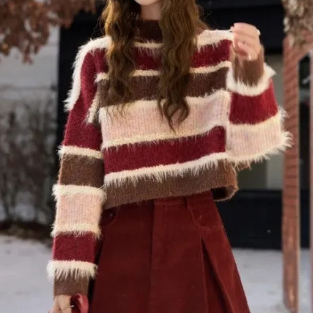 Sophia | Maglione a righe da donna | Rosso