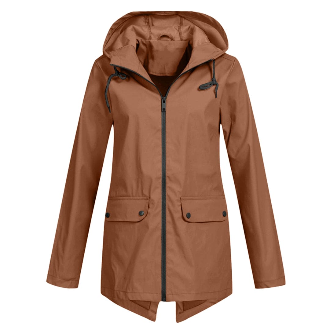 Elegante damesregenjas die stijl en functionaliteit combineert.