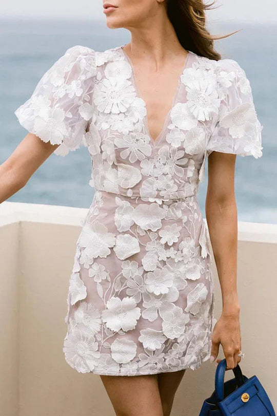 Floralia | Festive dress with puff sleeves