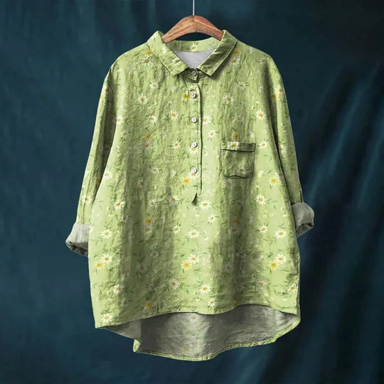 Franziska | Summer blouse made of cotton with blooming floral print