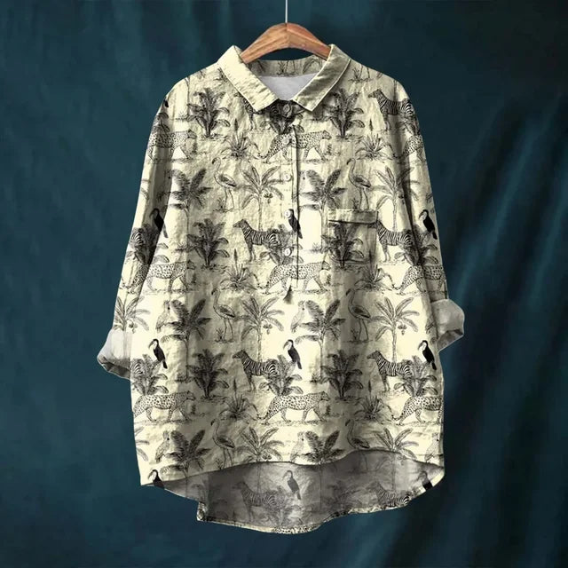 Franziska | Summer blouse made of cotton with blooming floral print
