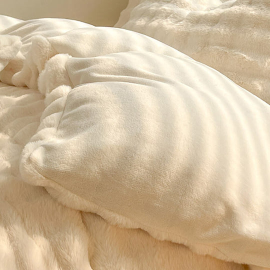 NoctaLuxe | Set di biancheria da letto di lusso in morbida pelliccia sintetica | Grigio