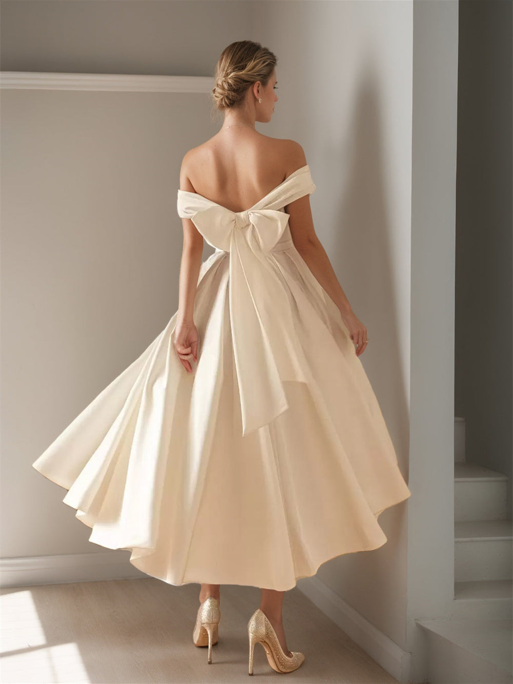 Ginevra | Strapless midi wedding dress