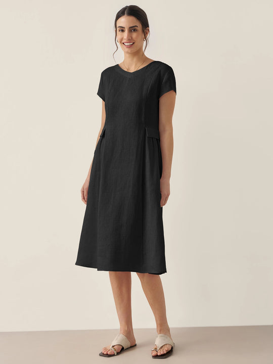 Greta | Midi summer dress with v-neckline