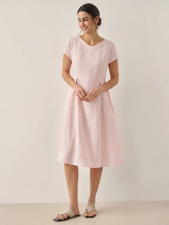 Greta | Midi summer dress with v-neckline
