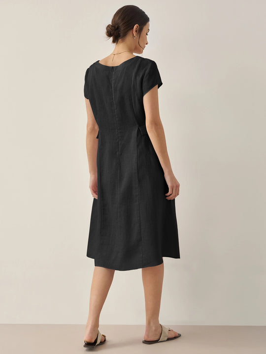Greta | Midi summer dress with v-neckline