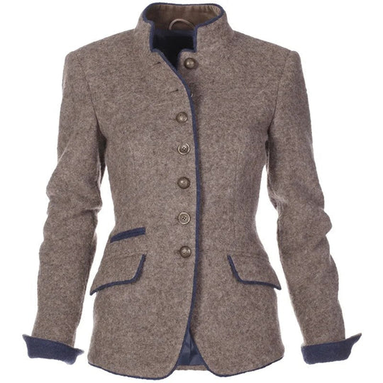 Blazer met contrasterende accenten voor een verfijnde look.