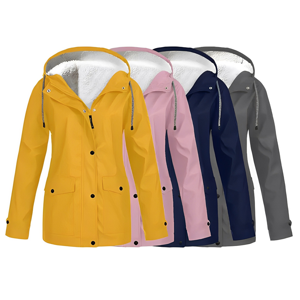 Lara - Waterproof Women's Raincoat with Fleece Lining and Hood