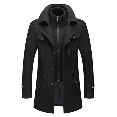 Thijs Heren klassieke lange jas met een winddicht ontwerp en elegante afwerking. Deze overjas biedt zowel stijl als bescherming tegen de elementen, ideaal voor koudere dagen.