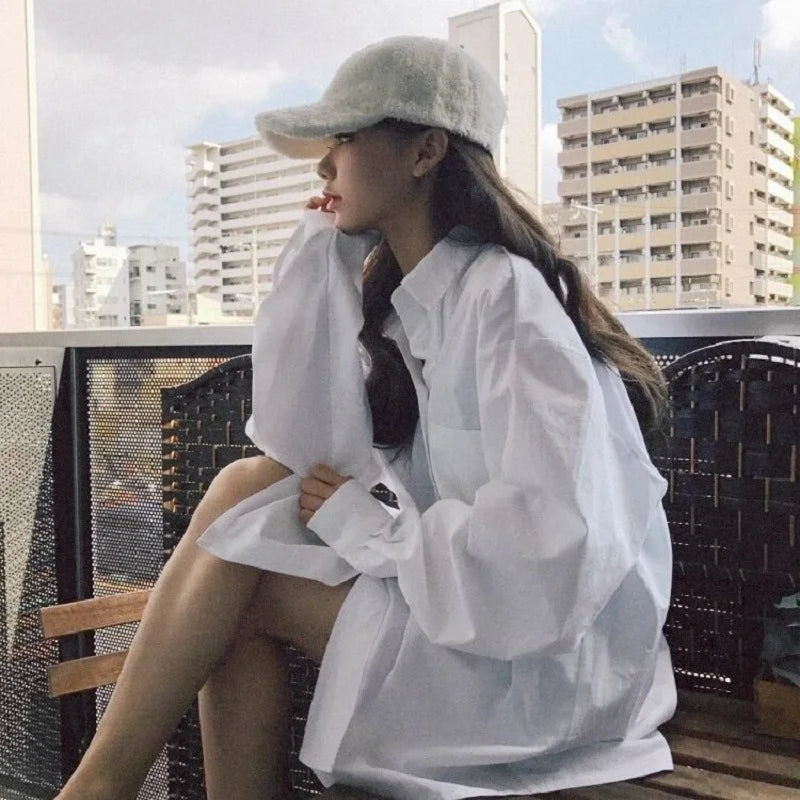 Dresden | Ladies Oversized Blouse | White