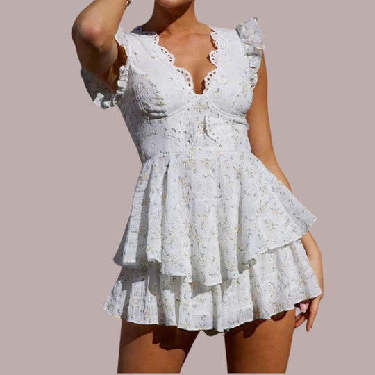 Heidi | Mini dress with eyelet embroidery
