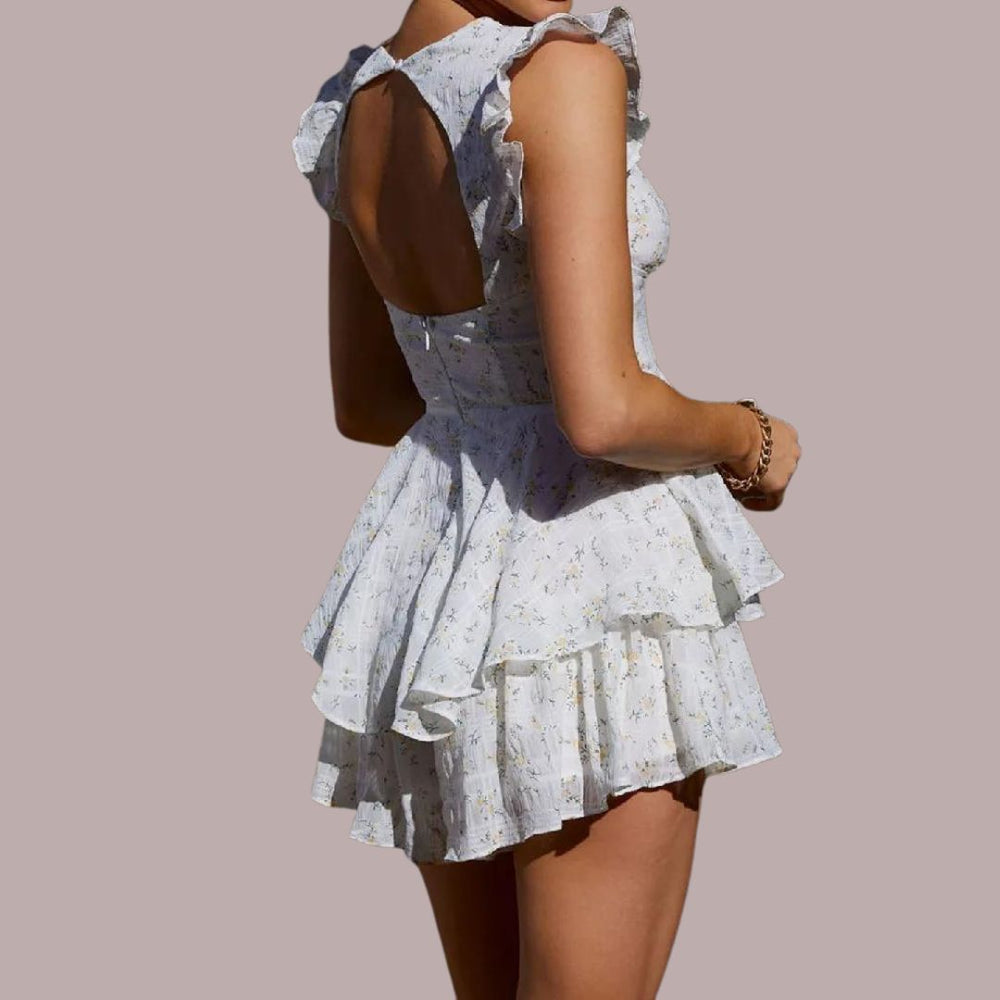 Heidi | Mini dress with eyelet embroidery