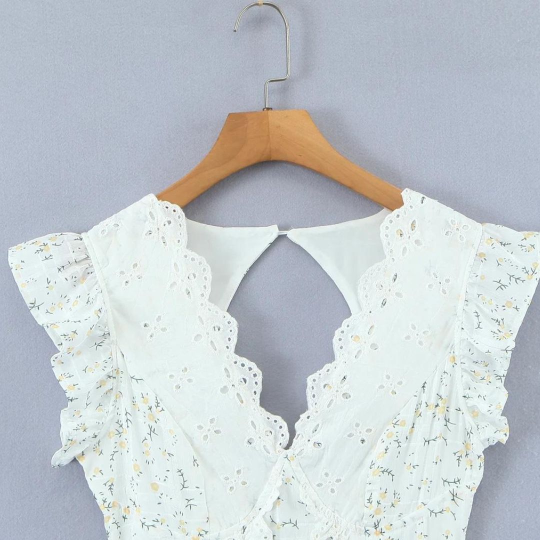 Heidi | Mini dress with eyelet embroidery