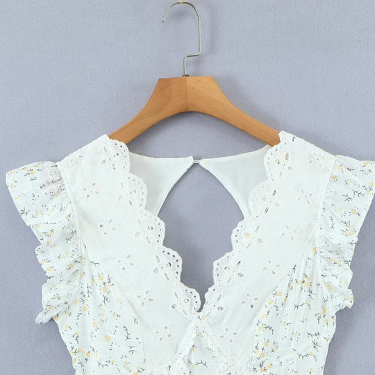 Heidi | Mini dress with eyelet embroidery