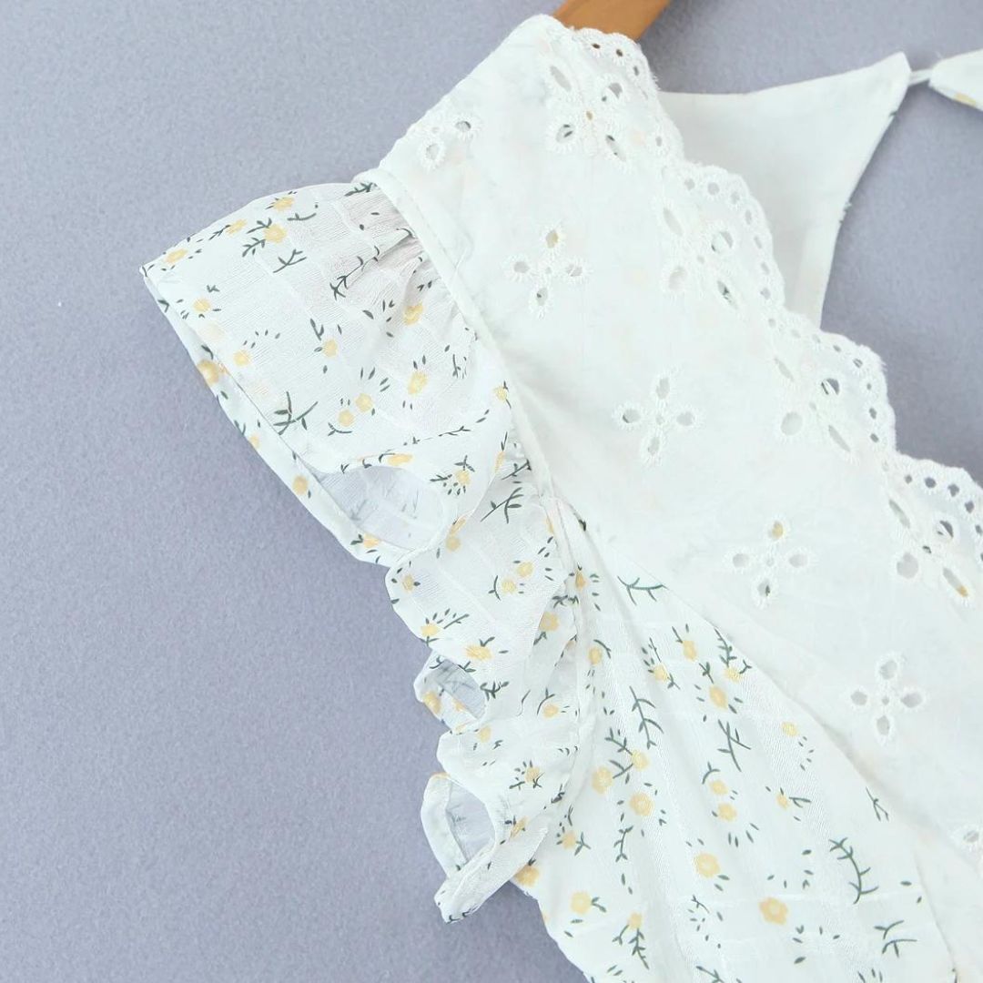 Heidi | Mini dress with eyelet embroidery