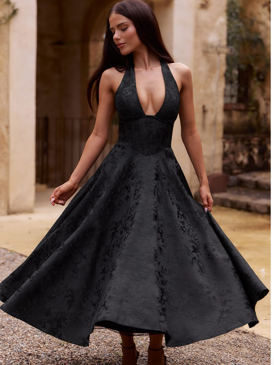 Helene | Vestito midi intelligente con collo ad anello