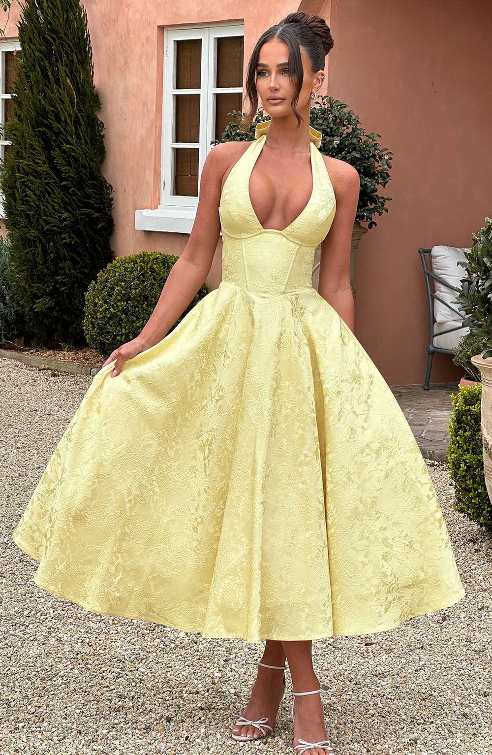 Helene | Vestito midi intelligente con collo ad anello