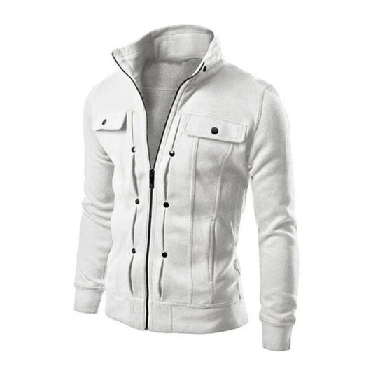 Stijlvol wintervest met opstaande kraag en ritssluiting voor heren.