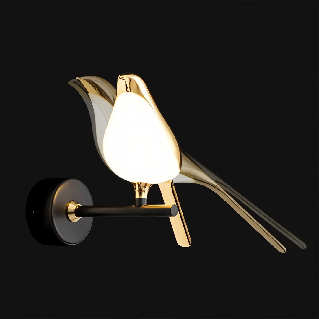 LumeBird wandlamp, een elegant ontwerp met een subtiel vogelthema dat de sfeer in je ruimte versterkt.





