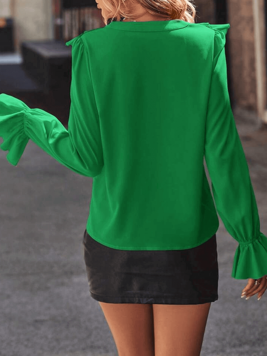 Jessica | Pleated elegant blouse with long sleeves