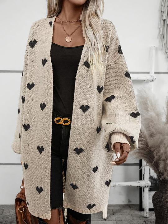 Johanna | Playful cardigan with heart pattern