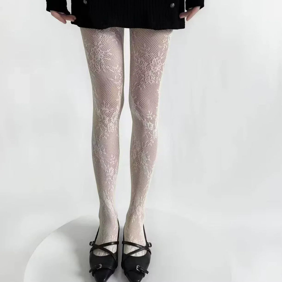 Julia | Elegante uitgeholde panty met bloemenpatroon