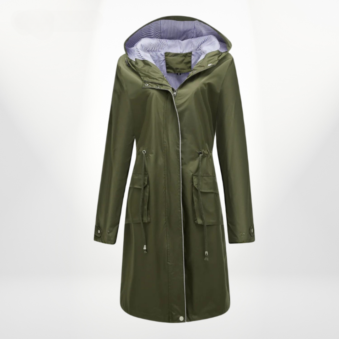 Julia | Waterproof trench coat with hood
