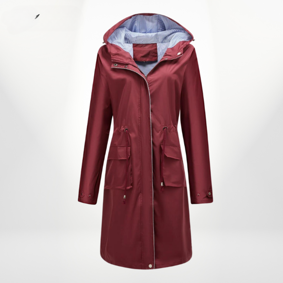 Julia | Waterproof trench coat with hood