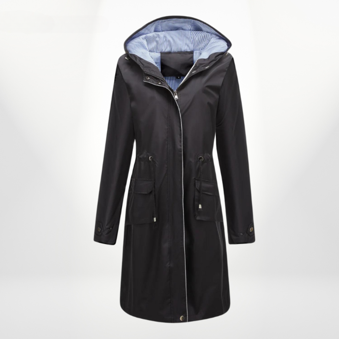 Julia | Waterproof trench coat with hood