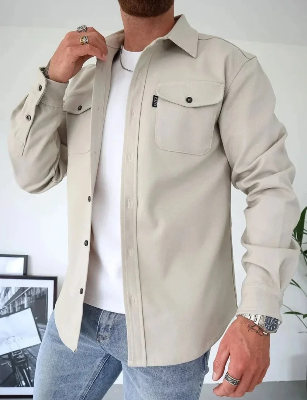 Lucian | Heren Camicia Casual | Nero
