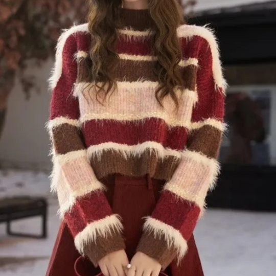 Sophia | Maglione a righe da donna | Rosso