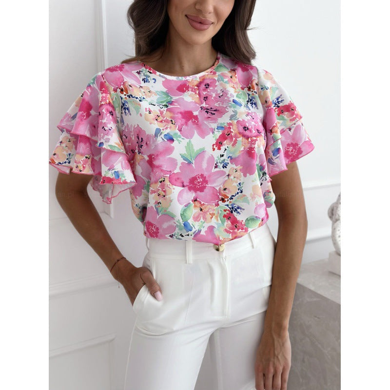 Karin | Breathable blouse with floral pattern