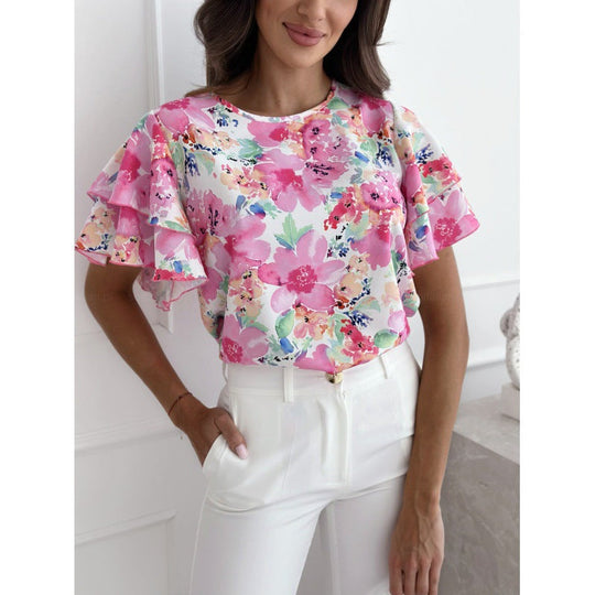 Karin | Breathable blouse with floral pattern