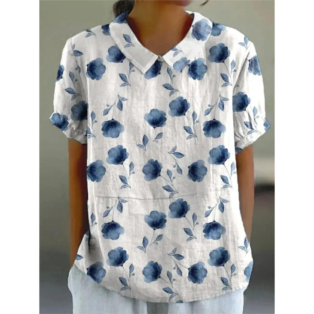 Katharina | Blouse of cotton blend with floral pattern